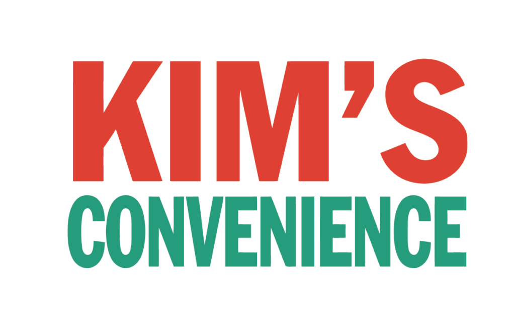 In block letters reads 'KIM'S CONVENIENCE,' the 'Kim's' being red and the 'convenience' being green.