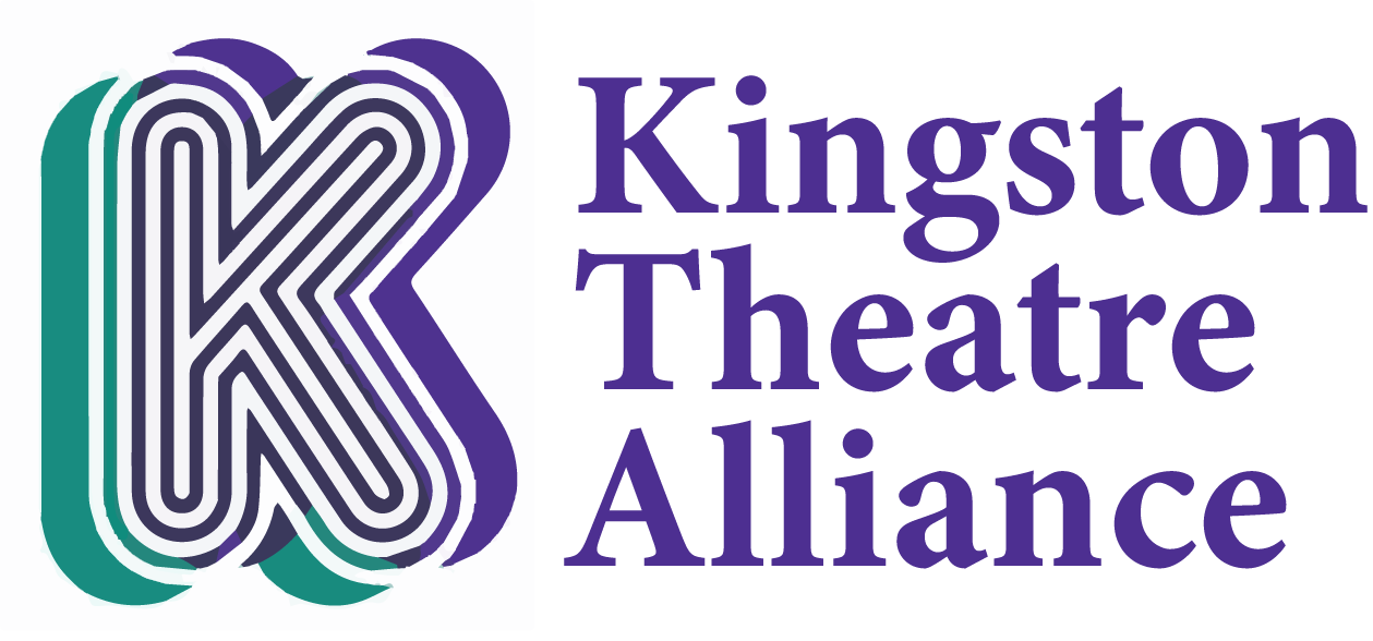 A large "k" appears on the left in green and purple. Next to it reads "Kingston Theatre Alliance"