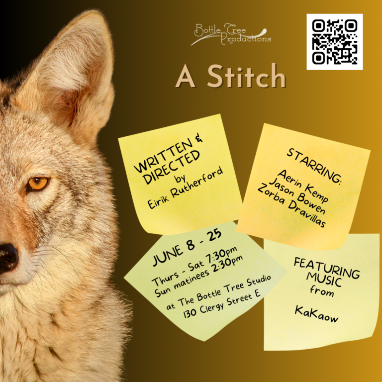 Poster for 'A Stitch' by Eirik Rutherford. A wolf is pictured on the poster.