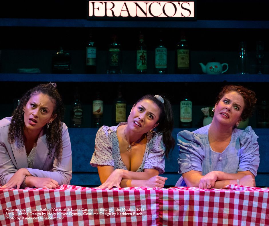 Autumn-Joy Dames, Kelsey Verzotti & Laura Caswell in Bittergirl the Musical 2023