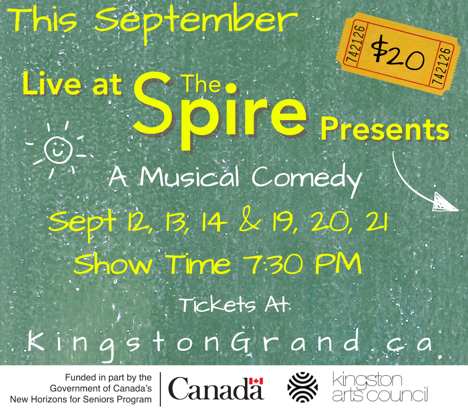 Poster for The Spire's production of 'All I Really Need to Know I Learned in Kindergarten'. The organization name, dates, times, supporters, where to find tickets.