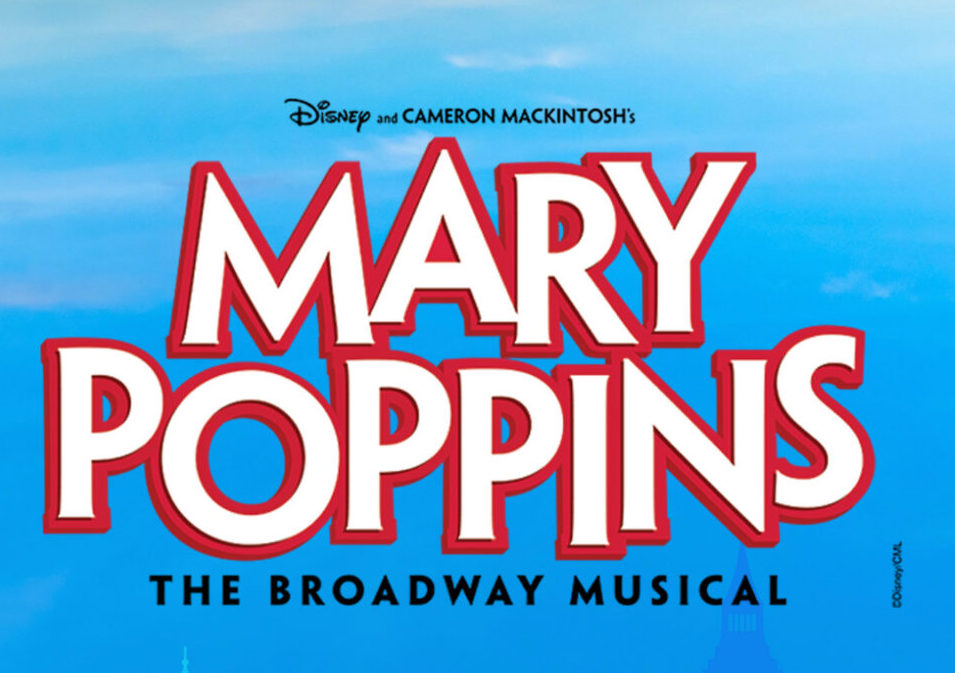 Poster for Thousand Islands Playhouse's production of 'Mary Poppins'. Graphic includes the title and content it was based on.