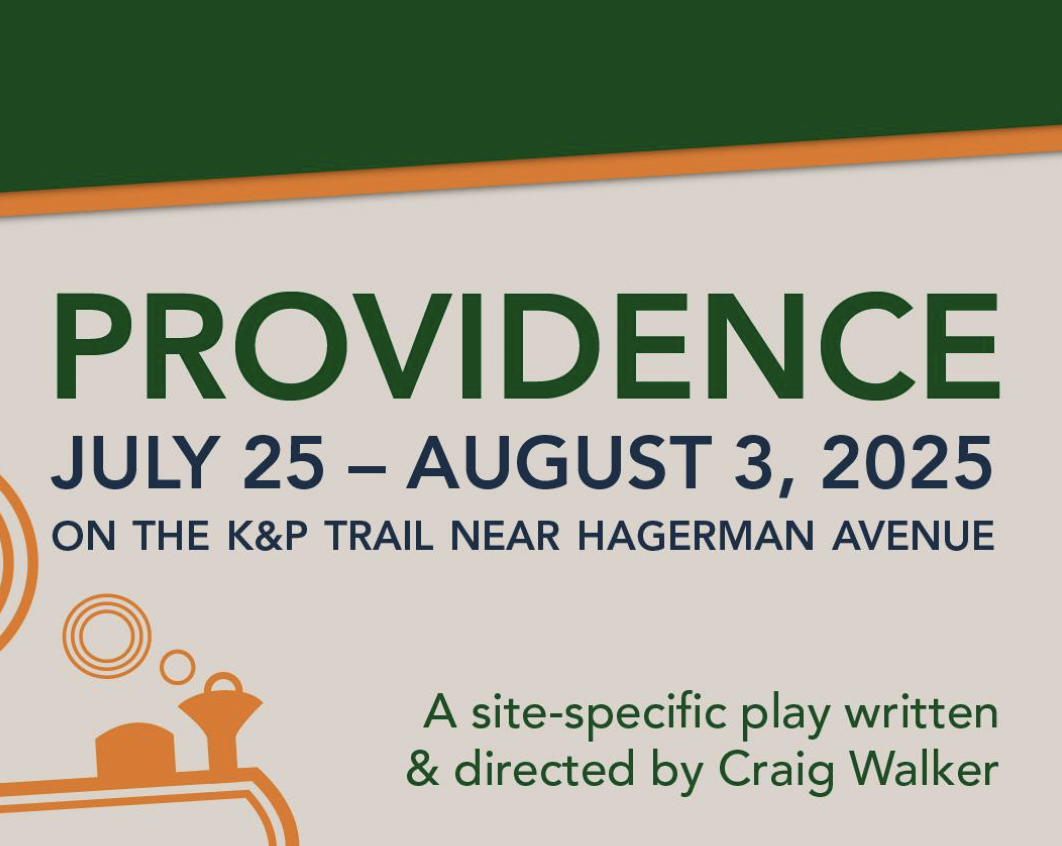 Poster for 'Providence'. The poster includes the title, dates, location, playwright, and director.